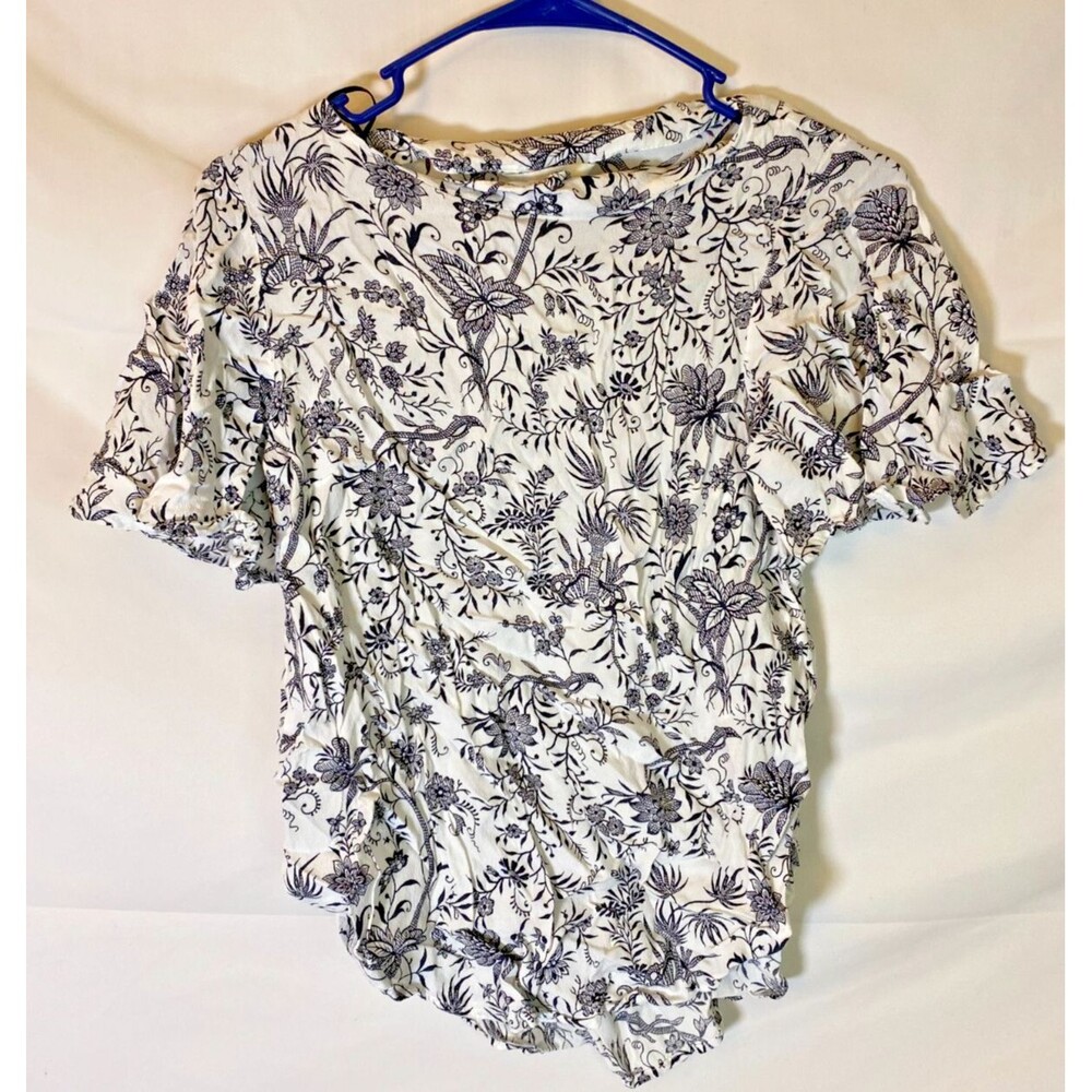 H&M Women's 4 Small Top Black White H&M  Floral Boho Hippie Chic